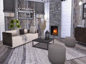 Sims 4 — Adria Livingroom by Suzz86 — Adria is a fully furnished and decorated livingroom. Size: 7x8 Value: $ 14,100