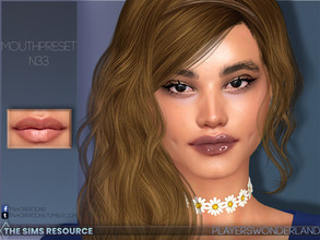 Sims 4 — Mouthpreset N33 by PlayersWonderland — This mouthpreset adds a new morphed, rounded and more full looking mouth.
