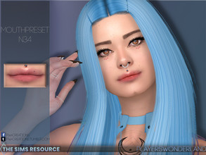 Sims 4 — Mouthpreset N34 by PlayersWonderland — This mouthpreset adds a new morphed, smaller looking mouth. Available for