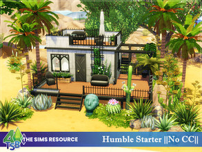 Sims 4 — Humble || NO CC || by Bozena — The house is located in the Oasis Springs. Starter Lot: 20 x 15 Value: $ 18 418