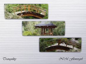 Sims 4 — Tranquility by nmflowergirl — Wrapped canvas oil paining scenes from a Japanese garden to add a bit of
