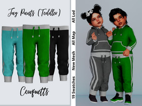 Sims 4 — Jay Pants (Toddler) by couquett — Cute And Sport pants for your toddler sims Avaible in 19 Swatches This HQ mod