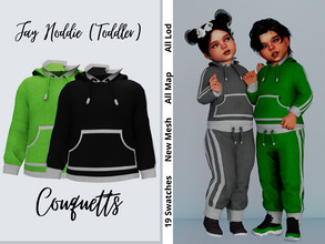 Sims 4 — Jay Hoddie (Toddler) by couquett — Cute Hoddie for your toddlers avaible in 19 Swatches also there is HQ mod