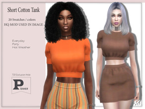Sims 4 — Soft Cotton Tank by pizazz — Soft Cotton Tank Top for your female sims. Sims 4 games. Put something stylish on