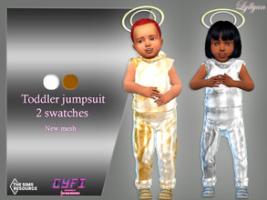 Sims 4 — Cyfi Toddler jumpsuit by LYLLYAN — Toddler jumpsuit for girls and boys in 2 swatches