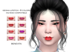 Sims 4 — Geisha Lipstick [HQ] by Benevita — Geisha Lipstick HQ Mod Compatible 8 Colors I hope you like! :)