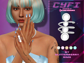 Sims 4 — Cyfi Rachael Ring by Glitterberryfly — For the cyfi collab, A spacial ring for the middle finger 
