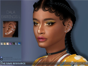 Sims 4 — Dala Earrings L by PlayersWonderland — A set of different ear piercings. Left side only. Included are 7 swatches