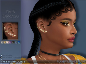 Sims 4 — Dala Earrings R by PlayersWonderland — A set of different ear piercings. Right side only. Included are 7