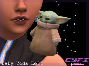 Sims 4 — CyFi - Baby Yoda Familiar (Left) by Dissia — Little Baby Yoda familiar sitting on your sim shoulder :) Only one
