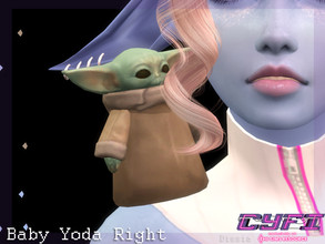 Sims 4 — CyFi - Baby Yoda Familiar (Right) by Dissia — Little Baby Yoda Familiar sitting on your sim right shoulder :)