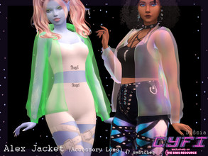 Sims 4 — CyFi - Alex Jacket Accessory (Long) by Dissia — Long transparent jacket as an accessory in many colors!