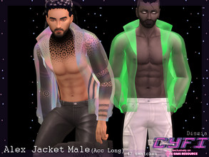 Sims 4 — CyFi - Alex Jacket Male Accessory (Long) by Dissia — Short transparent jacket as an accessory in many colors!