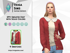 Sims 4 — EP11 Sweater Knit with Solid Colors by David_Mtv2 — Available in 9 swatches for teen to elder. I removed all