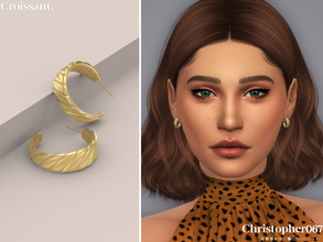 Sims 4 — Croissant Earrings by christopher0672 — This is a super chic set of small croissant-shaped hoop earrings. 8