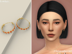Sims 4 — Lowkey Earrings by christopher0672 — This is a cute n kitsch pair of small red and metal heart hoop earrings. 8