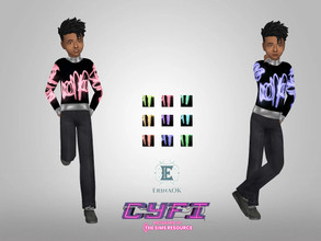 Sims 4 — CyFi ErinAOK Boy's Shirt by ErinAOK — Boy's Cy-Fi Shirt 9 Swatches 