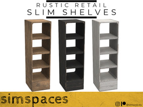 Sims 4 — Rustic Retail - slim shelves by simspaces — Part of the Rustic Retail set: so very rustically retail. Stuff goes