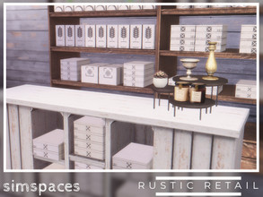 Sims 4 — Rustic Retail - Fillers by simspaces — Ready to set up shop? This set helps you get those shelves filled right