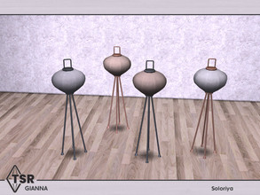 Sims 4 — Gianna. Floor Light by soloriya — Floor light. Part of Gianna set. 4 color variations. Category: Lights - Floor