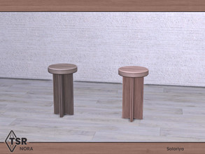 Sims 4 — Nora. Stool by soloriya — Wooden stool. Part of Nora set. 2 color variations. Category: Comfort - Miscellaneous.