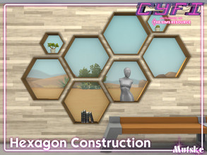 Sims 4 — CyFi Hexagon Windows by Mutske — This set contains several windows in Hexagon shape. Part of the Cyfi Collab.