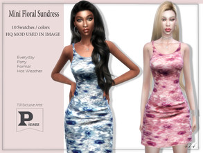 Sims 4 — Mini Floral Dress by pizazz — Mini Floral Dress for your sims 4 games. The dress is stylish and modern great for
