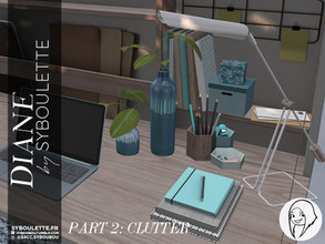 Sims 4 — Patreon Early Release - Diane set - Part 2: Clutter by Syboubou — This is a set to make an office area with a