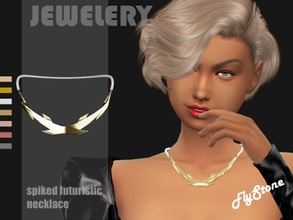 Sims 4 — Spiked futuristic necklace by FlyStone — Spiked futuristic geometry necklace in 8 color option for you =) Base