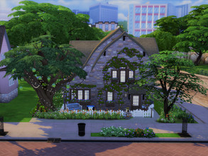 Sims 4 — Town family house no cc by sgK452 — Townhouse with a small garden, possibility of making a potted vegetable