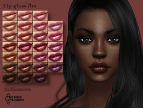 Sims 4 — Lip gloss N16 by coffeemoon — 26 color options for female only: teen, young, adult, elder HQ mod compatible