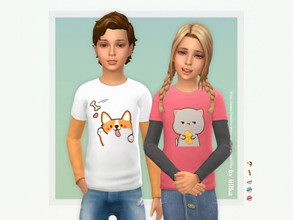Sims 4 — Tabio Shirt by lillka — Tabio Shirt 5 swatches Base game compatible Custom thumbnail