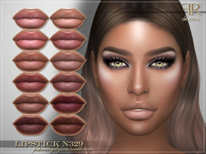 Sims 4 — Lipstick N329 by FashionRoyaltySims — Standalone Custom thumbnail 12 color options HQ texture Compatible with HQ