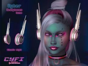 Sims 4 — CyFi Cyber Headphones by Suzue — -New Mesh (Suzue) -10 Swatches -For Female and Male (Teen to Elder) -Glasses