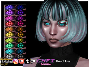 Sims 4 — CyFi - Biotech Eyes by EvilQuinzel — Futuristic eyes for your cyborg or robot sims! - Facepaint category; -