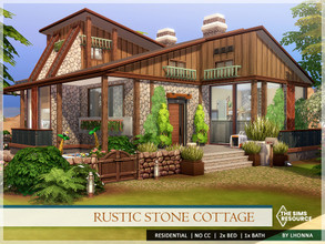 Sims 4 — Rustic Stone Cottage /No CC/ by Lhonna — Comfort, inviting cottage, mixing rustic and modern style. For a small