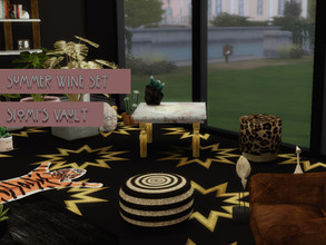 Sims 4 — Summer Wine Set - Seat by siomisvault — A beautiful rattan pouf perfect for all kind of styles and rooms. Thank