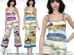 Sims 4 — Mickey Floral Silk Cami by Harmonia — New Mesh All Lods 9 Swatches HQ Please do not use my textures. Please do