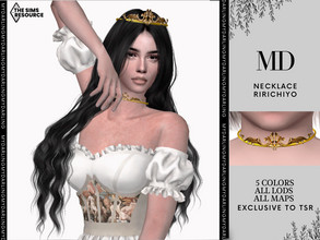 Sims 4 — NECKLACE RIRICHIYO ADULT by Mydarling20 — new mesh base game compatible all lods all maps 5 colors
