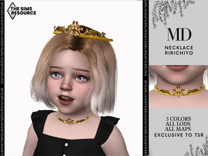 Sims 4 — NECKLACE RIRICHIYO TODDLER by Mydarling20 — new mesh base game compatible all lods all maps 5 colors