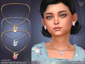 Sims 4 — Bunny Heart Necklace For Kids by feyona — Bunny Heart Necklace For Kids is perfect for Easter. Check the