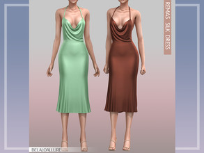 Sims 4 — Belaloallure_Remas silk dress (patreon) by belal19972 — Simple silk midi dress for your sims ,enjoy :) 