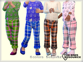 Sims 4 — Plaid Pants  by bukovka — Pants for babies of girls. Installed standalone, new mesh is mine, included. Suitable