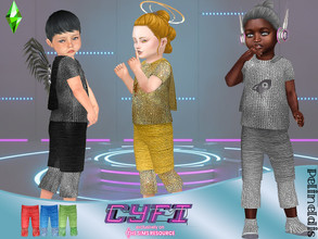 Sims 4 — CyFi Metallic Pants - Needs EP Eco Living by Pelineldis — Some cool pants in a metallic look for toddler boys in