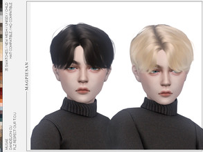 Sims 4 — Dandelion Hair for Child by magpiesan — Hairstyle with natural bangs slightly cover the eyes in 35 colors for