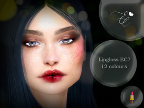 Sims 4 — Lipgloss EC7 by Elegant_Creations — Beautiful Lipgloss EC7 in 12 colours for base game For females and males Hq