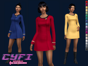 Sims 4 — CyFi - Uhura Uniform by Sifix2 — A short dress inspired by Nyota Uhura's Starfleet uniform in the original Star