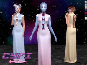 Sims 4 — CyFi - Asari Dress by Sifix2 — A futuristic gown inspired by Mass Effect. Available in 7 colors (14 swatches in