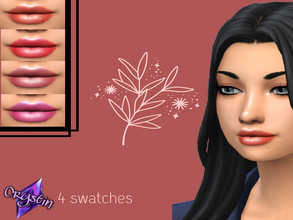 Sims 4 — Glossy Lipstick by Crystiin — The lipstick has 4colors. Allowed for teen, young adult, adult and elder female