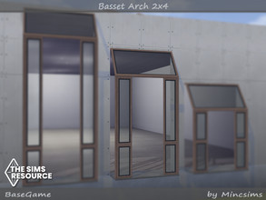 Sims 4 — Minc Basset Arch 2x4 by Mincsims — BaseGame Compatible. 8 swatches for medium Wall